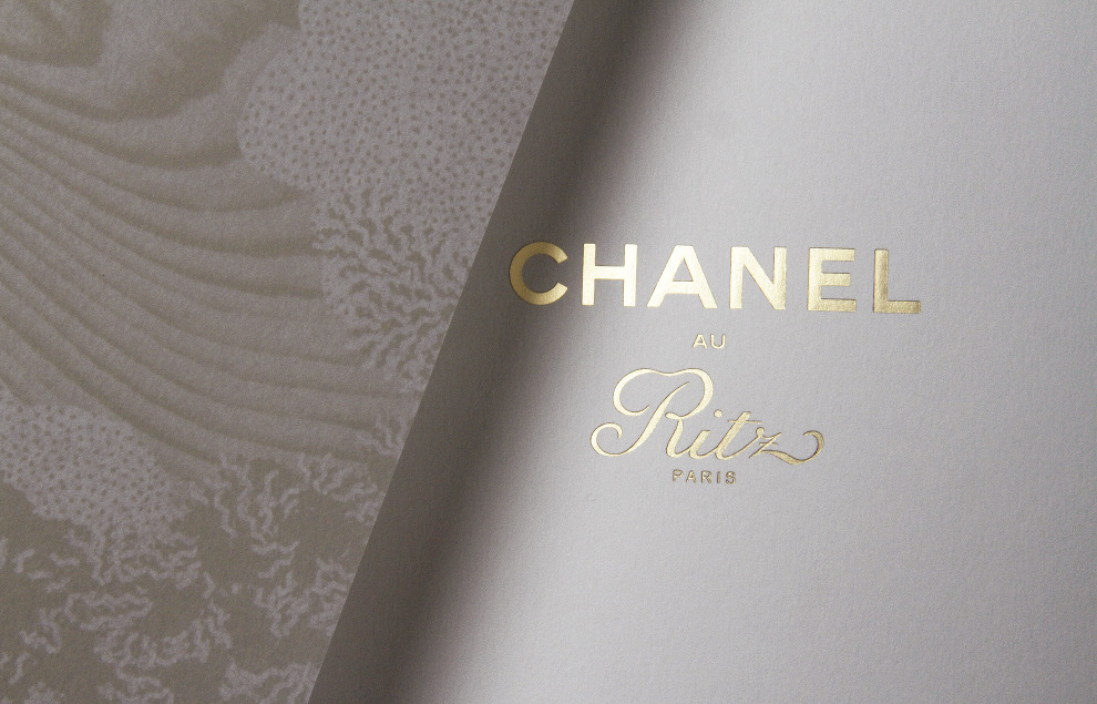 Brochure Chanel Ritz - Marquages à chaud effet paillettes